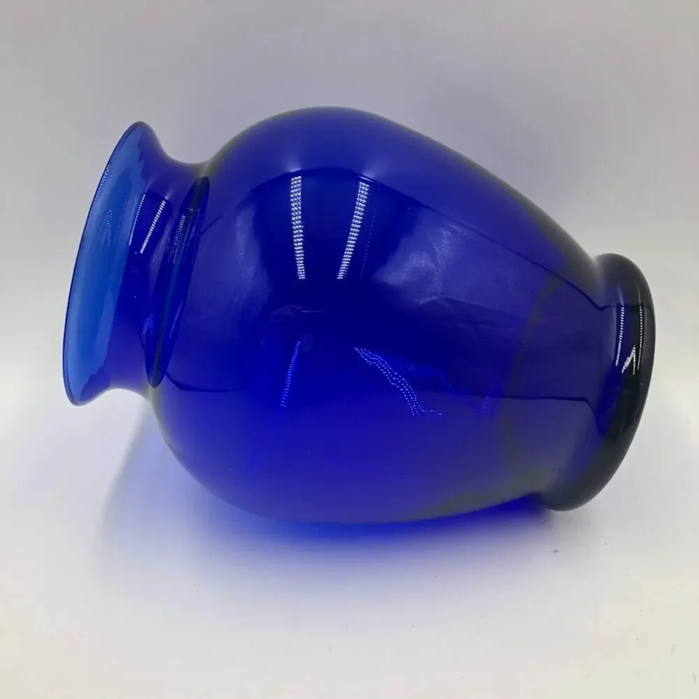 Cobalt Blue Glass Vase Tabletop Shelf Decor Collectible Medium Size Accent Piece
